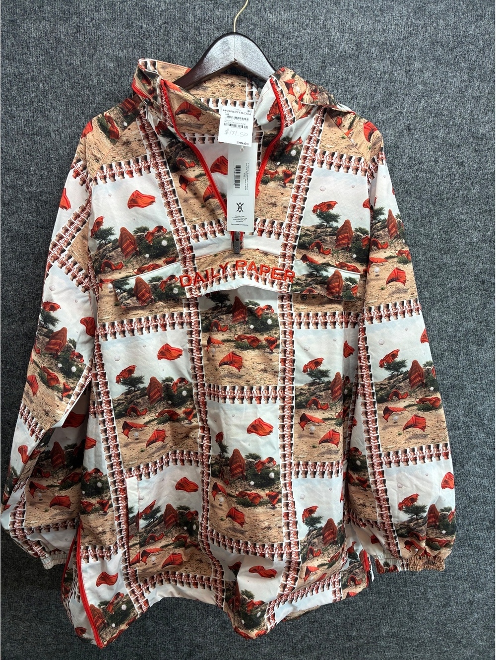 Daily Paper White Multi Print Polyester Jacket Size Large Mens